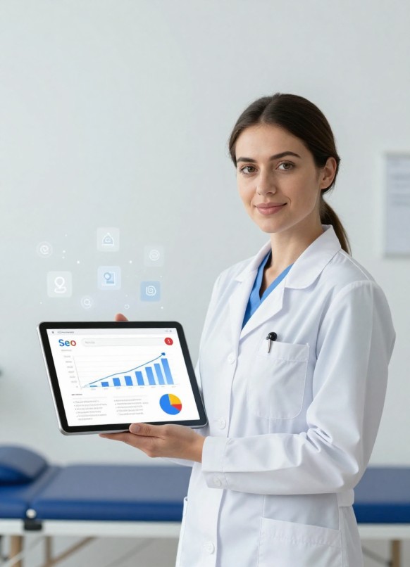 Physiotherapist consulting a patient showcasing digital marketing growth for physiotherapy clinics