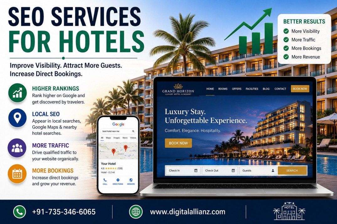 SEO Services for Hotels to improve online visibility and direct bookings